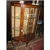 Image 1 : English Walnut Bow Front Curio  Early 1900's #2163750