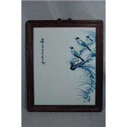 Chinese  Blue  and  White  Porcelain  Plaque   #2163875