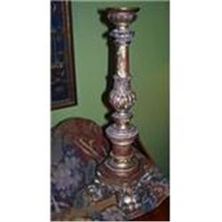 19th c Italian Gilt Wood Candle Stand, 18.5"  #2164123