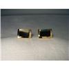 14K YG Yellow Gold Black Onyx Mens Cufflinks #2164195
