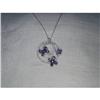 Estate 14K WG Diamond Iolite Butterfly Necklace#2164203