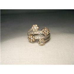 Estate 14K WG Chocolate Diamond Flower Ring #2164214