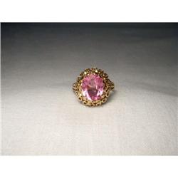 14K YG Handmade Pink Sapphire Filigree Ring #2164248