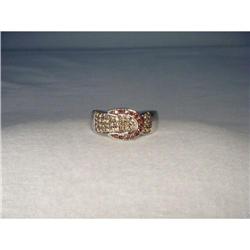 14K WG Garnet Champagne Diamond Belt Band #2164273