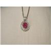 Image 1 : 14K WG Gold Ruby Diamond Filigree Pendant #2164286