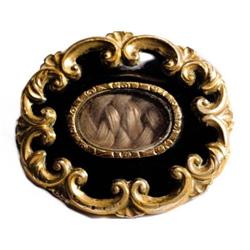 Georgian pinchbeck ENAMEL MOURNING brooch #2164353