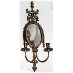 1920s Pair of Brass and beveled mirror wall #2164399