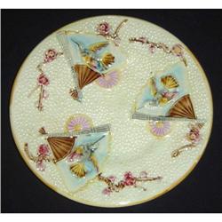 Antique Majolica Fan Plate #2164585