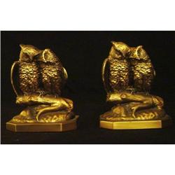 Pair of Brass Owl Bookends #2164594