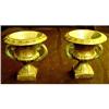 Image 1 : Pair of Antique  Faience Mini-Footed Urns #2164611