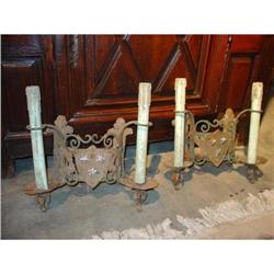 Pair of Iron Shield Sconces-Parcel Verdegres #2164645