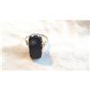 Image 1 : Art Deco 14K White Gold Onyx and Diamond Ring  #2164649