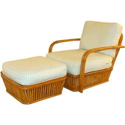 Rattan Lounge Chair & Ottoman #2186134