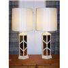 Image 1 : Pair Vintage Faux Bamboo/Mirror Lamps #2186153