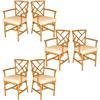 Image 1 : Set of 6 Chinese Chippendale Rattan Chairs #2186155