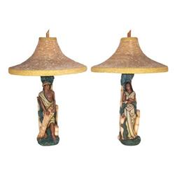 Pair of PlastArt Tropical Lamps #2186183