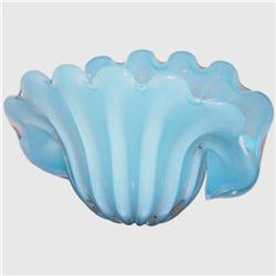 Large Fratelli Toso Blue Opalino Shell Bowl #2186368