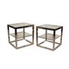 Image 1 : Pair of Chrome & Glass End Tables #2186623