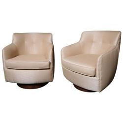 Pair of Milo Baughman Swivel Lounge Chairs  #2186631