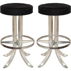 Pair of Lucite & Chrome Stools #2186653