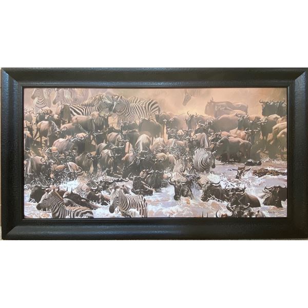 Framed Mara River Migration - Joshua Spies Fine Art - Sold Out Edition