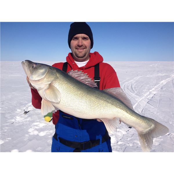 Lake Winnipeg Ice Fishing for Trophy Walleyes Bruin Outfitting and Guide Service