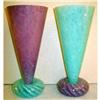 Image 1 : 6 Blown Glass Goblets - Teal/Purple #2125477