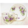 Image 1 : English Tea Cup & Saucer - SPRING VIOLETS #2125616