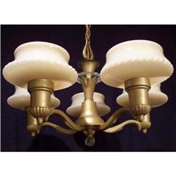 Art Deco Five Light Fixture with Custard Glass #2125765