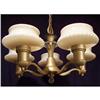 Image 1 : Art Deco Five Light Fixture with Custard Glass #2125765