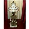 Image 1 : Elaborate Cherubs Lamp with Opal Drops #2125774