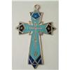 Image 1 : ANTIQUE RUSSIAN ENAMELED SILVER CROSS #2125793