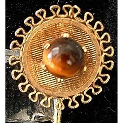 ANTIQUE 10 KARAT GOLD AND TIGAREYE STICKPIN #2125835