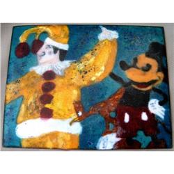 ENAMEL PLACK OF A MOUSE & CLOWN  #2125840