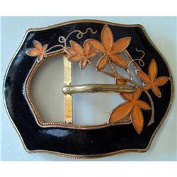 ART DECO CLOISONNE ENAMEL BUCKLE #2125846