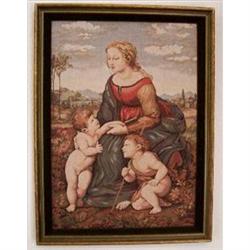 1940s Framed Tapestry of Raphael's Madonna  #2125865