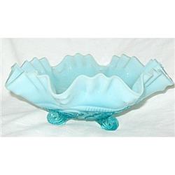 Northwood Bowl Opalescent Blue Ruffles Blue #2125913