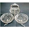 Image 1 : Epergne 3 Bowl Relish Ornate Metal #2125916