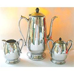 Coffee Set Chrome Stainless Steel Bakelite #2125919