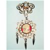 Image 1 : Cameo & Rhinestone GF Pendant Lavaliere #2125927