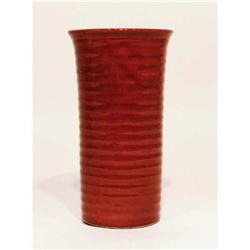 Orange Pottery Ringware Vase Circa 1950's #2125936