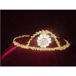 Beaded Wire Tiara with Rhinestone Center #2125945