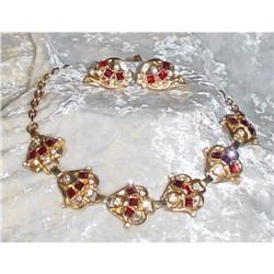 Lisner Rhinestone Necklace/Earring Set #2125946