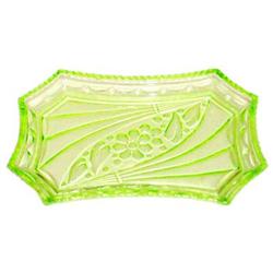 Green Depression Glass Sowerby Vanity Tray  #2125965