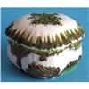Image 1 : McKee Opaline Milk Glass Decorated Powder Jar #2126004
