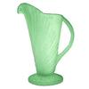 Sowerby Green Satin Glass Art Deco Pitcher #2126030