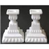 Image 1 : Westmoreland DIAMOND Milk Glass Candlesticks #2126050