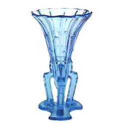 Ice Blue Glass Art Deco ROCKET Vase #2126131