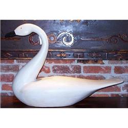 Hand Carved Painted Indonesia Garden Swan #2126213