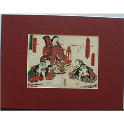 jAPANESE WOOD BLOCK PRINT TOYOKUNI C. 1860 #2126312